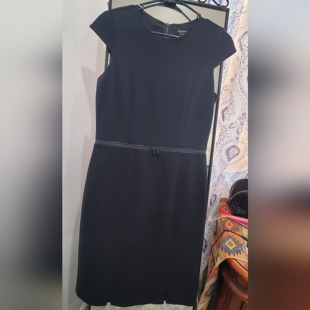 Worth New York black cap sleeve dress
